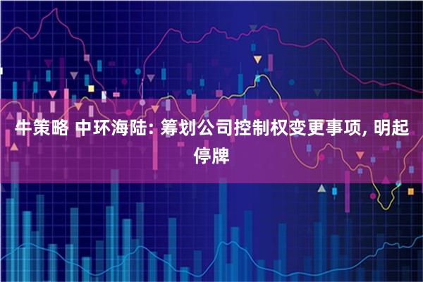 牛策略 中环海陆: 筹划公司控制权变更事项, 明起停牌